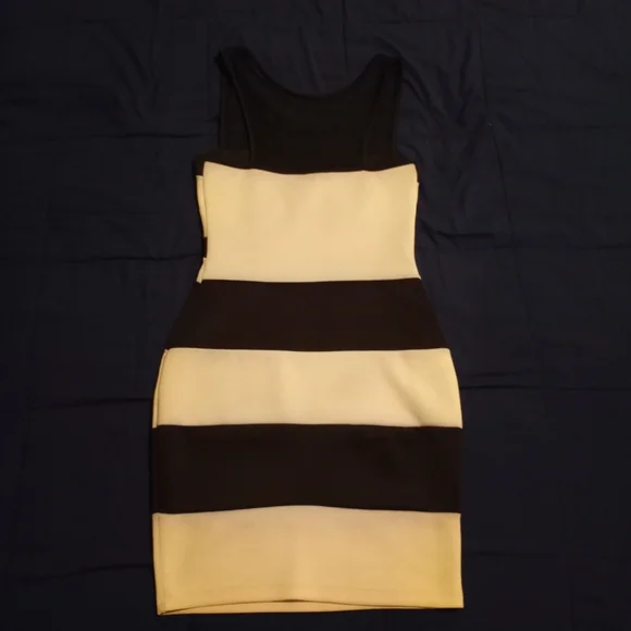 Cameo Black & Beige Stripe Dress - Picture 2 of 3